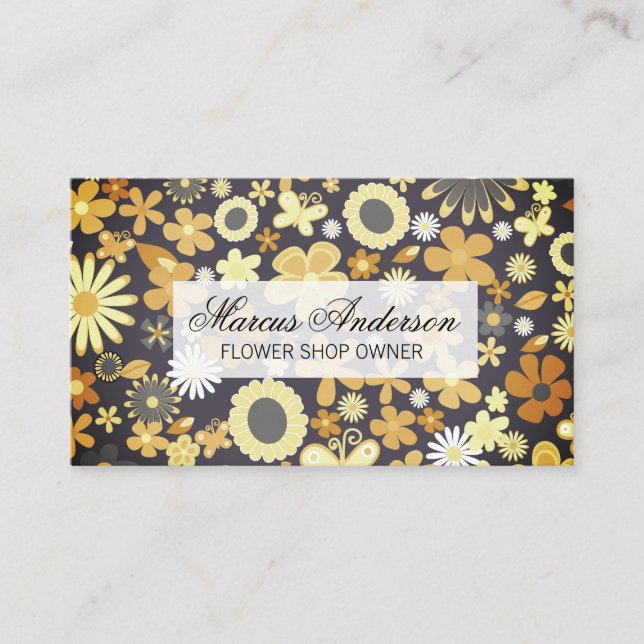 Flower Graphics | Flower Shop | Florist Business Card (Front)