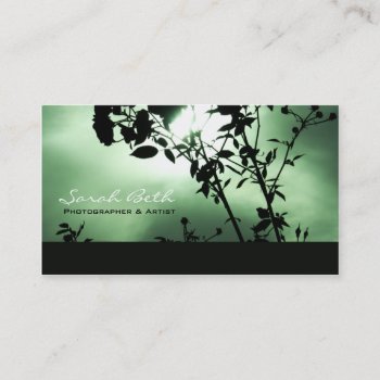 Flower Green Business Card by pixelholicBC at Zazzle