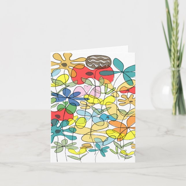Flower greetings card - collage (Front)