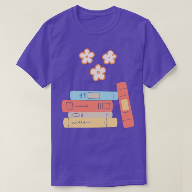 flower growing from book grow mind grow yourself T-Shirt (Design Front)
