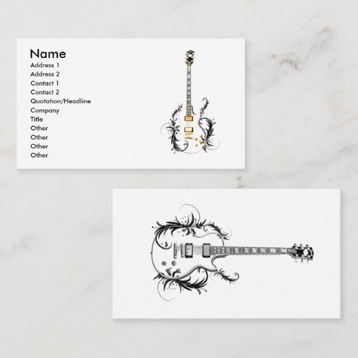 Customizable flower_guitar business cards
