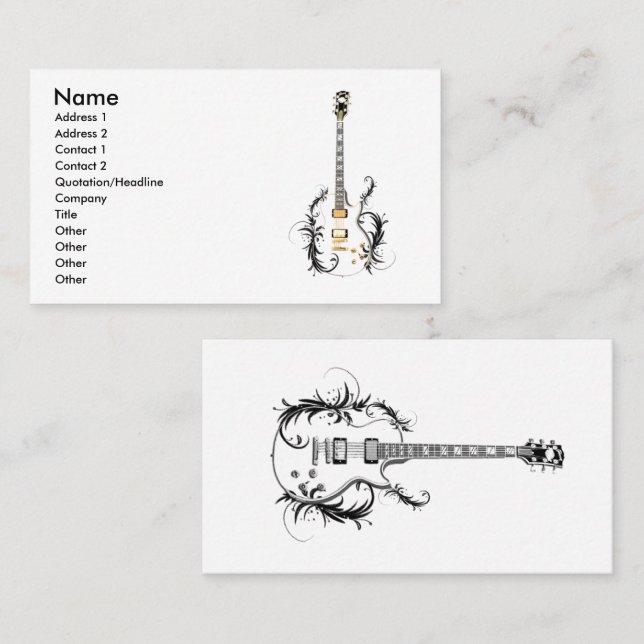 Flower guitar business card (Front/Back)