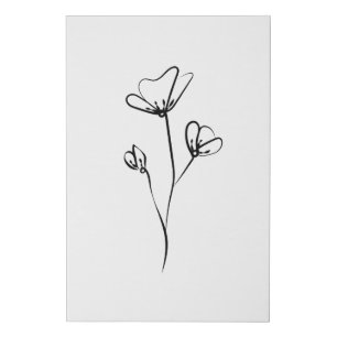 Flower Hand Drawn Intricate Illustration Faux Canvas Print