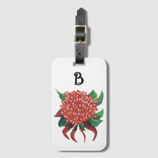 Flower Hand drawn Waratah Luggage Tag