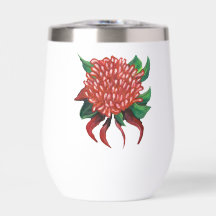 Flower Hand drawn Waratah Water Bottle