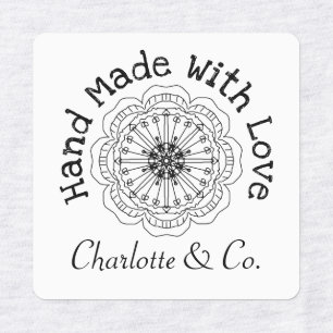 Flower Handmade With Love Product Personalized Labels