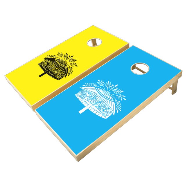 Flower hat cornhole set (Angled)