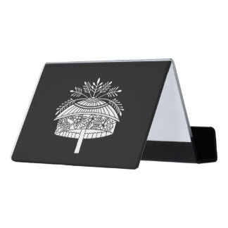 Flower hat desk business card holder