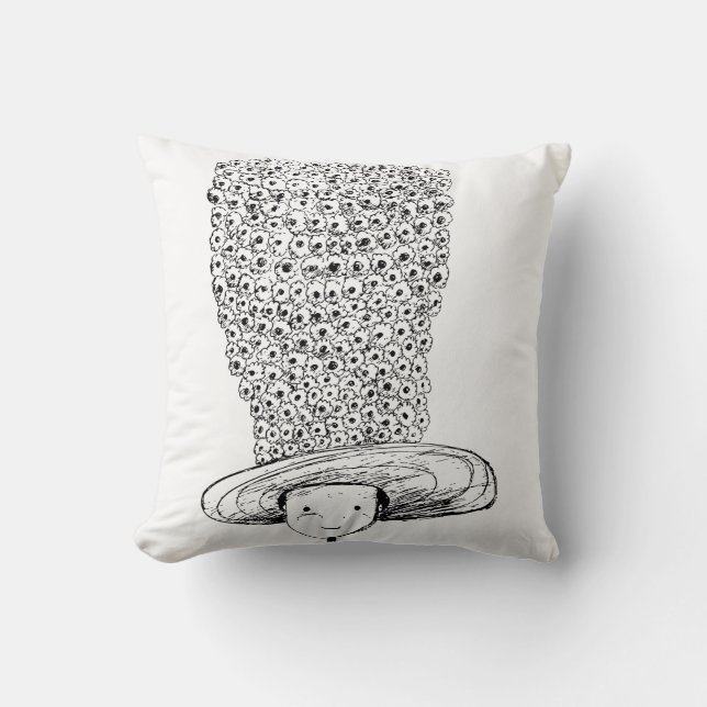 Flower Hat Throw Pillow (Front)