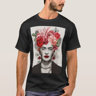 Flower head Frida kahlo art flower gift for fans E T-Shirt