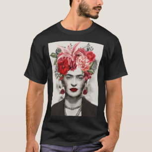 Flower head Frida kahlo art flower gift for fans E T-Shirt