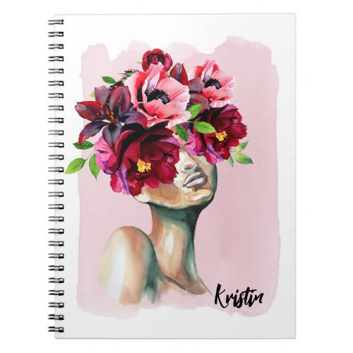 Flower Head Lady Notebook