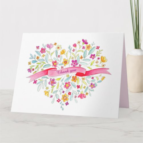 Flower heart bouquet art you card