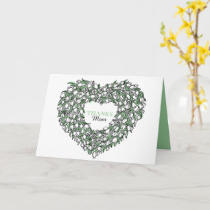 Flower heart bouquet tuilp inked art Mother's Day Card