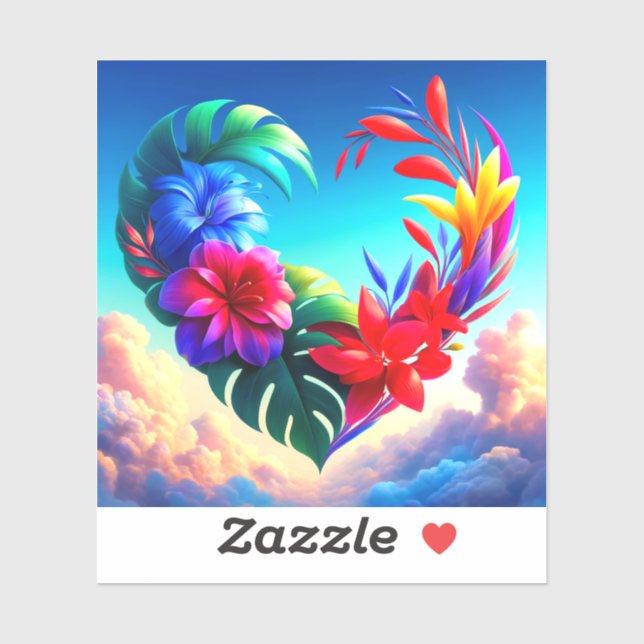 Flower Heart Design Sticker (Sheet)