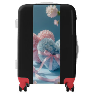 Flower Heart Dream – Black Bold Romantic Travel Luggage