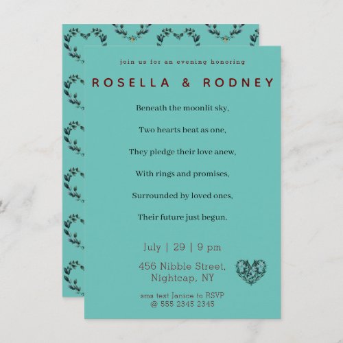 Flower Heart Engagement Invitation