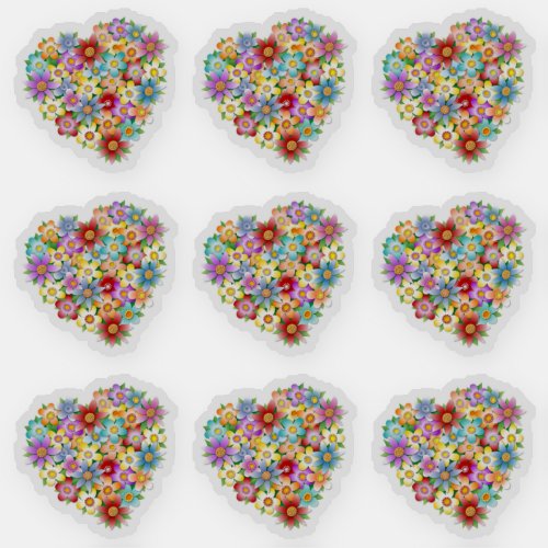 Flower Heart Envelope Seal Stickers