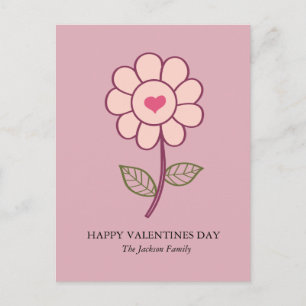 flower heart holiday postcard