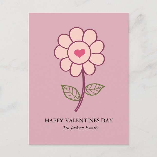 flower heart holiday postcard (Front)