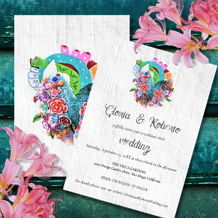 Flower Heart Mexican Wedding Invitation