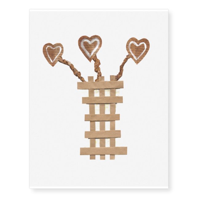 Flower Heart No Background Temporary Tattoo (Front)