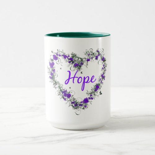 Flower Heart of Hope 15 oz Ringer Mug