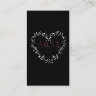 Flower Heart Valentines Day Sign Language Love Business Card