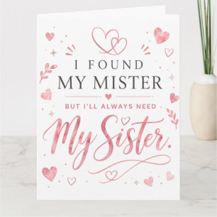 flower heart Wedding Sister Honor Card