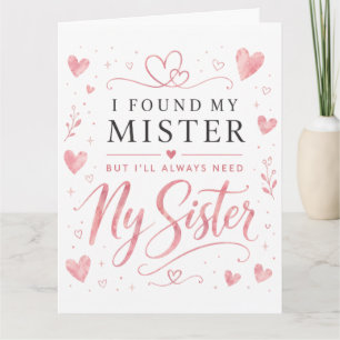 flower heart Wedding Sister Honor Card