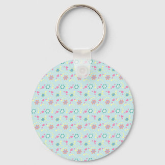 Flower Hearts + your name Keychain
