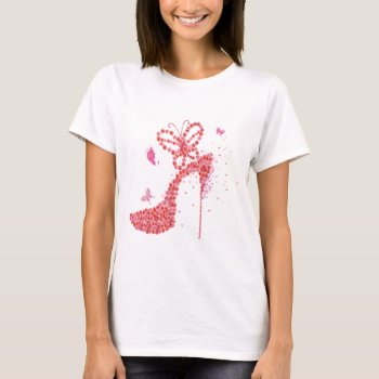Flower High Heel-shirt T-shirt by GiftStation at Zazzle