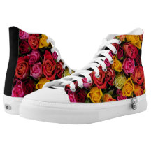 shoes with red roses