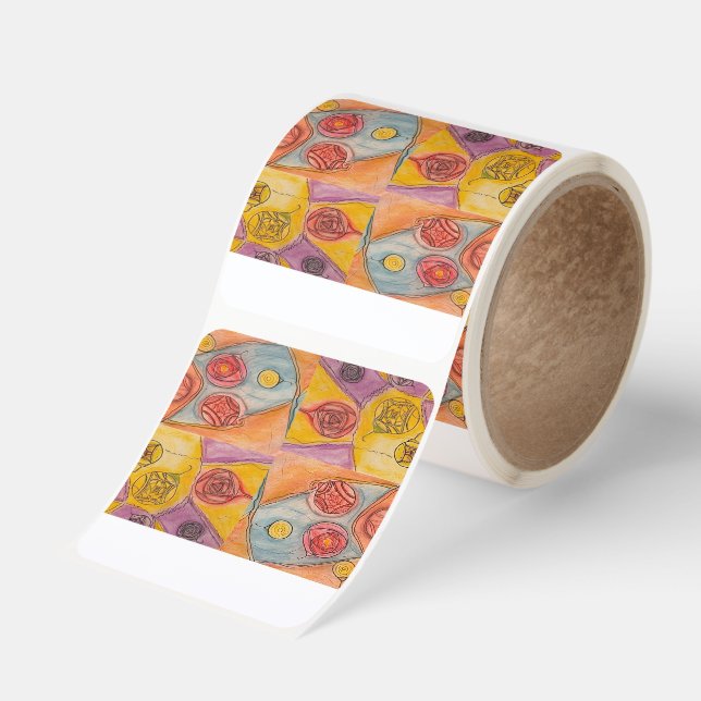 Flower Hook. Square Sticker (Roll)