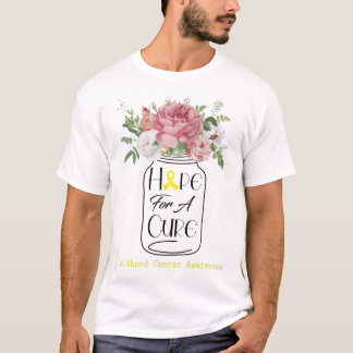 Flower Hope For A Cure Childhood Cancer Awareness T-Shirt