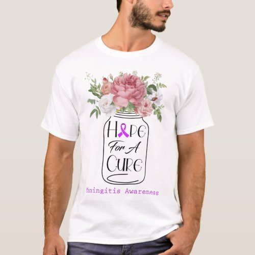 Flower Hope For A Cure Meningitis Awareness T_Shirt
