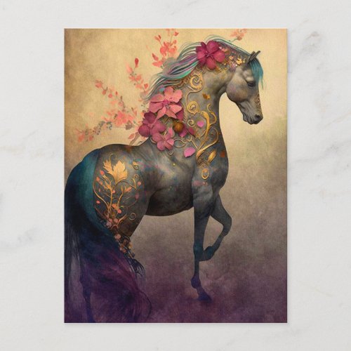 Flower Horse Postcard