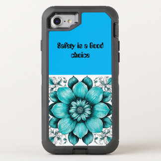 Flower Hyper realistic Pen Illustration Print" OtterBox Defender iPhone SE/8/7 Case