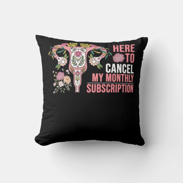 Flower Hysterectomy Surgery Recovery Throw Pillow (Front)