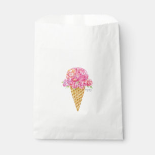 Flower Ice Cream Cone Favor Bags