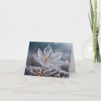 Flower Ice Crystal Transparent Leaves New Year Card by sirylok at Zazzle