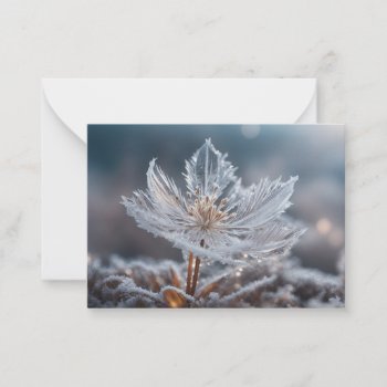 Flower Ice Crystal Transparent Leaves New Year Note Card by sirylok at Zazzle