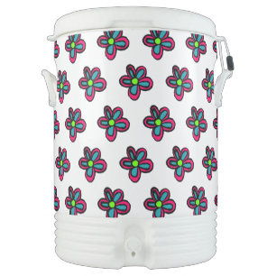 Flower illustration beverage cooler