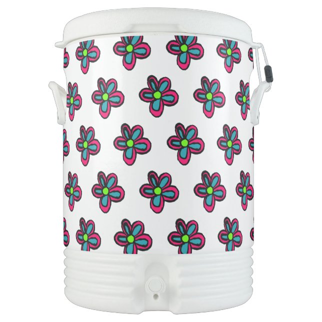 Flower illustration beverage cooler (Front)
