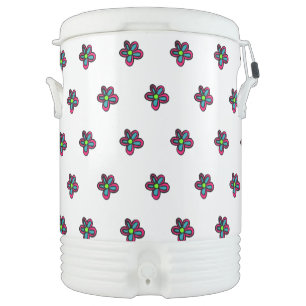 Flower illustration beverage cooler