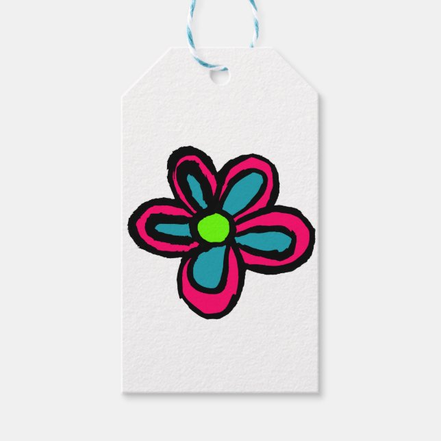 Flower illustration gift tags (Front)