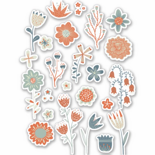 Flower Illustrations Sticker (Front)