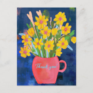 Flower Impression Thank you Postcard