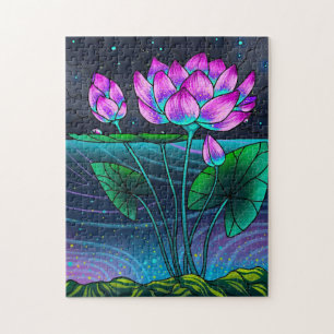flower in a dark night jigsaw puzzle