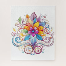 Flower in a Rainbow of Colors Jigsaw Puzzle